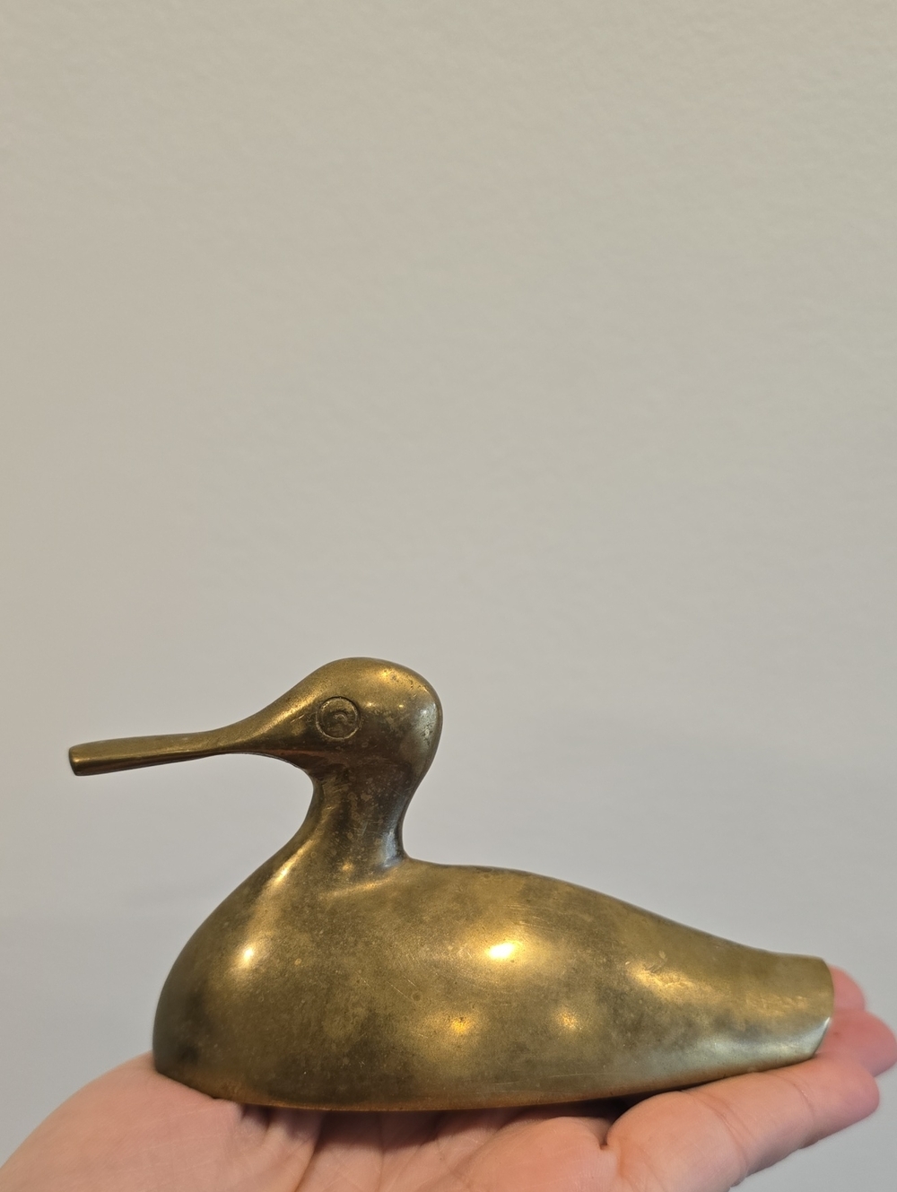 Vintage Brass Duck Figurine Decorative Accent - Brass